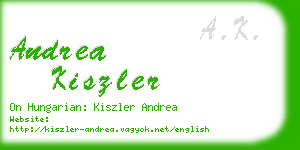 andrea kiszler business card